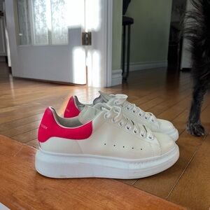 Alexander McQueen Cream and Pink Sneakers